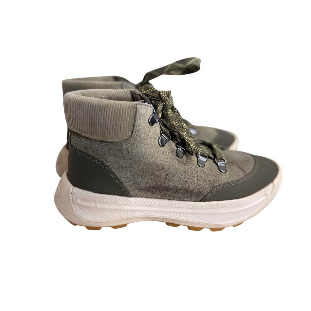 Sorel Women's ONA 503 hiker boots stone green corduroy collar chunky sole Sz 6.5